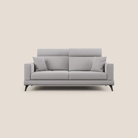 Slide Divano con schienali traslanti e poggiatesta in tessuto simil cotone impermeabile T19 grigio