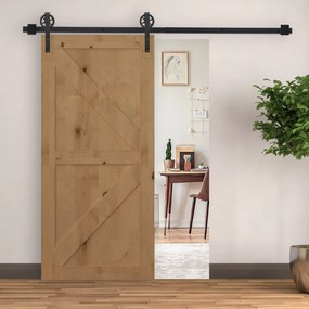 Binario per Porte Scorrevoli con Kit di Accessori in Acciaio Nero 100 cm sm 180mm...