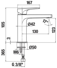 JIKA H3111X10041101 - Rubinetto lavabo CUBITO 10,5 cm cromo lucido