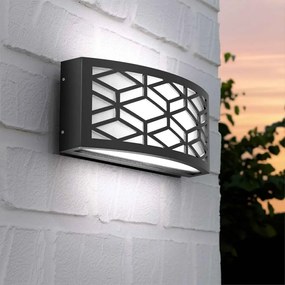 Applique Slim per Esterni con Griglia decorativa IP65 - E27 Nera Colore del corpo Nero