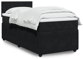 Giroletto A Molle Con Materasso Nero 90x200 Cm İn Velluto /