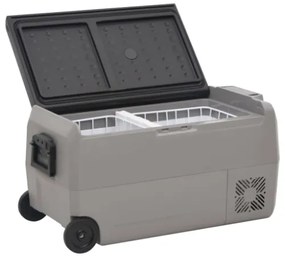 Borsa Frigo con Ruote e Adattatore Nera e Grigia 36 L PP e PE