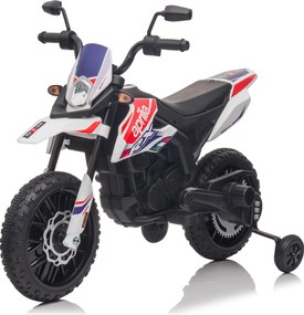 Moto Elettrica per Bambini 12V con Licenza Aprilia RX-125 Motocross Bianca...