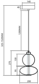 Lampadario LED a sospensione con filo DAPHNE LED/12W/230V oro