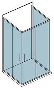 Kamalu - Box doccia tre lati 80x100x80 altezza 180 vetro opaco K410