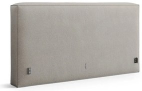 Letto matrimoniale imbottito grigio chiaro con contenitore con rete inclusa 140x200 cm Simon Olivia – Micadoni