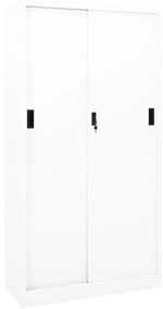 Armadio Per Ufficio Anta Scorrevole Bianco 90x40x180 Cm Acciaio /