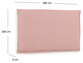 Kave Home - Testiera sfoderabile Tanit in lino rosa per letto da 180 cm
