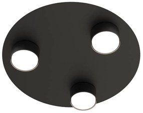Lampada da soffitto in acciaio BOLX 3 nera 3xGX53