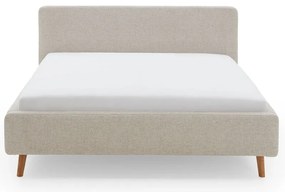 Letto matrimoniale imbottito beige con contenitore con rete inclusa 180x200 cm Mattis – Meise Möbel