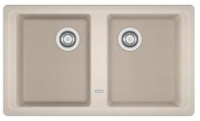 Lavello integrato 2 vasche FRANKE Boston Sahara fragranite L 50 x L 86 cm sabbia