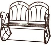 Panchina 2 Posti da giardino 104x75x95,5 cm in Metallo Bronzo