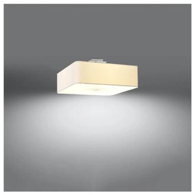 Lampada da soffitto bianca con paralume in vetro-tessuto 45x45 cm Kortez - Nice Lamps