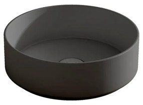 Lavabo da appoggio COLORS VISOBATH tondo in ceramica grigio cenere piletta non inclusa