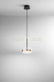 Sospensione in alluminio colore oro e nero aere led 17w 748lm 3000k...