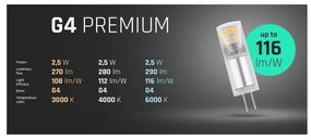 Lampadina LED G4 12V 2,5W - Premium Colore Bianco Naturale 4.000-4.500K