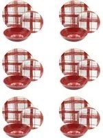 SET 18 PZ TAVOLA COTTAGE PORCELLANA ROSSO
