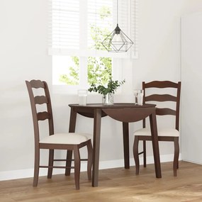 Sedie Da Pranzo Con Cuscini 2pz Marrone Legno Massello Di Hevea /