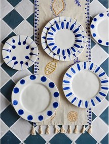 Set di piatti da dolce bianchi/blu in gres 3 pz ø 22 cm Linora – Bloomingville