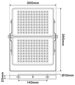 Faro LED 200W Modulare IP65 130 lm/W Colore Bianco Naturale 4.000K