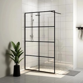 Parete Per Doccia Walk-in Vetro Trasparente Esg 90x195 Cm Nera /