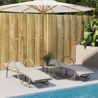 Lettini Prendisole 2 pz con Cuscini Beige in Polyrattan 3277310