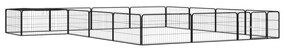 Box Cani 16 Pannelli Nero 100x50 Cm Acciaio Verniciato Polvere /