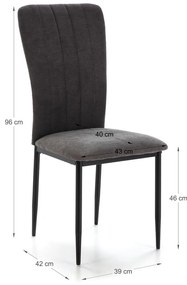 Set di sedie da pranzo nere 4 pz Holly - Marckeric