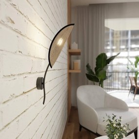 Applique da Parete in Acciaio e Tessuto LOTUS K1 Nero E14