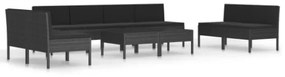 Set Divani da Giardino 10 pz con Cuscini in Polyrattan Nero