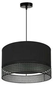 Duolla - Lampadario a sospensione con filo DOUBLE RATTAN 1xE27/15W/230V diametro 40 cm nero
