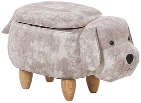 Pouf animaletto in velluto beige DOGGY Beliani