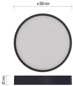 Plafoniera LED LED/28,5W/230V 3000/3500/4000K d. 30 cm nero