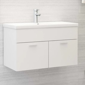 Mobile Da Bagno Con Lavabo Integrato Bianco İn Truciolato /
