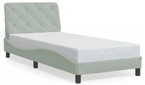 Giroletto Con Luci Led Grigio Chiaro 80x200 Cm İn Velluto /