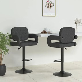 Sgabelli Da Bar 2 Pz Grigio Scuro İn Tessuto /