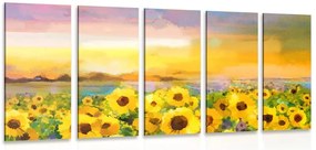 Quadri 5 pezzi – Campo di girasoli