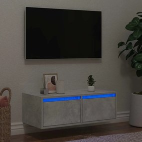 Mobile Porta Tv Con Luci Led Grigio Cemento 75x35,5x25 Cm /