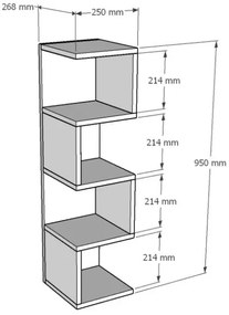 Libreria ALIN 95x25 cm bianca