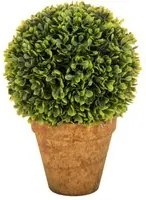 Set 2 Sfera Bossolo/Buxus Artificiale con Vaso Altezza 23 cm Verde