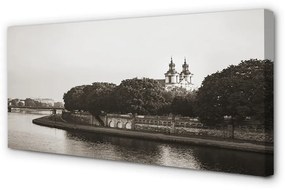 Foto quadro su tela Ponte del fiume di Cracovia 100x50 cm