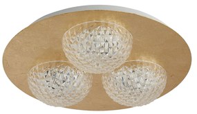 Plafoniera Celestia Acciaio Oro Policarbonato Trasparente Led 6,5W 3000K