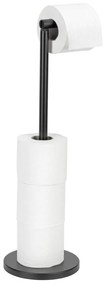 WENKO 24034100 - Portarotolo per carta igienica 21x55 cm nero/argento