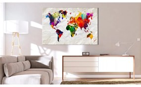 Quadro World Map  Rainbow Madness  Colore colorful, Dimensioni e Misure 120x80