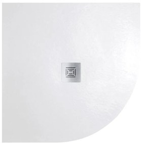 Piatto doccia SANYCCES in fibra di vetro Logic bianco L 80 x L 80 x H 3 cm opaco effetto ardesia