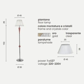 Piantana PAGANINI in vetro lavorato a mano ORO