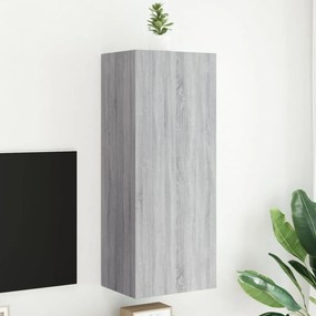 Mobile tv parete grigio sonoma 40,5x30x102 cm legno multistrato