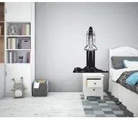 SPACE SHUTTLE - Adesivo murale wall sticker in vinile 55x70 cm Colore: nero