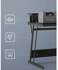 Scrivania con illuminazione integrata SOLEA-X, nera