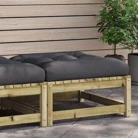 Poggiapiedi Da Giardino Con Cuscino İn Legno Impregnato Di Pino /